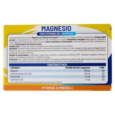 MAGNESIO CON VITAMINE GRUPPO B 30 COMPRESSE MAGNESIO CON VITAMINE GRUPPO B 30 COMPRESSE