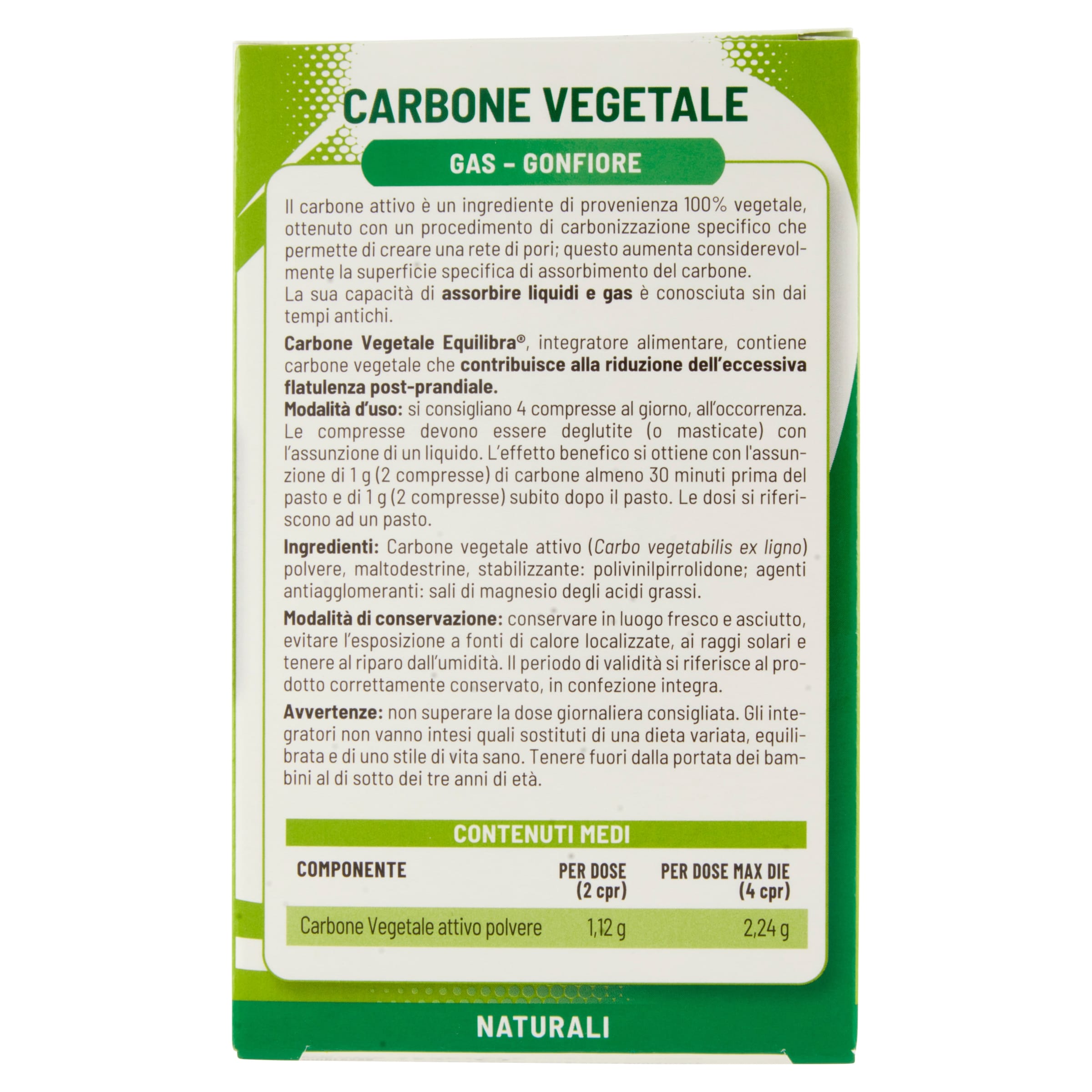 EQUILIBRA CARBONE VEGETALE 50 COMPRESSE