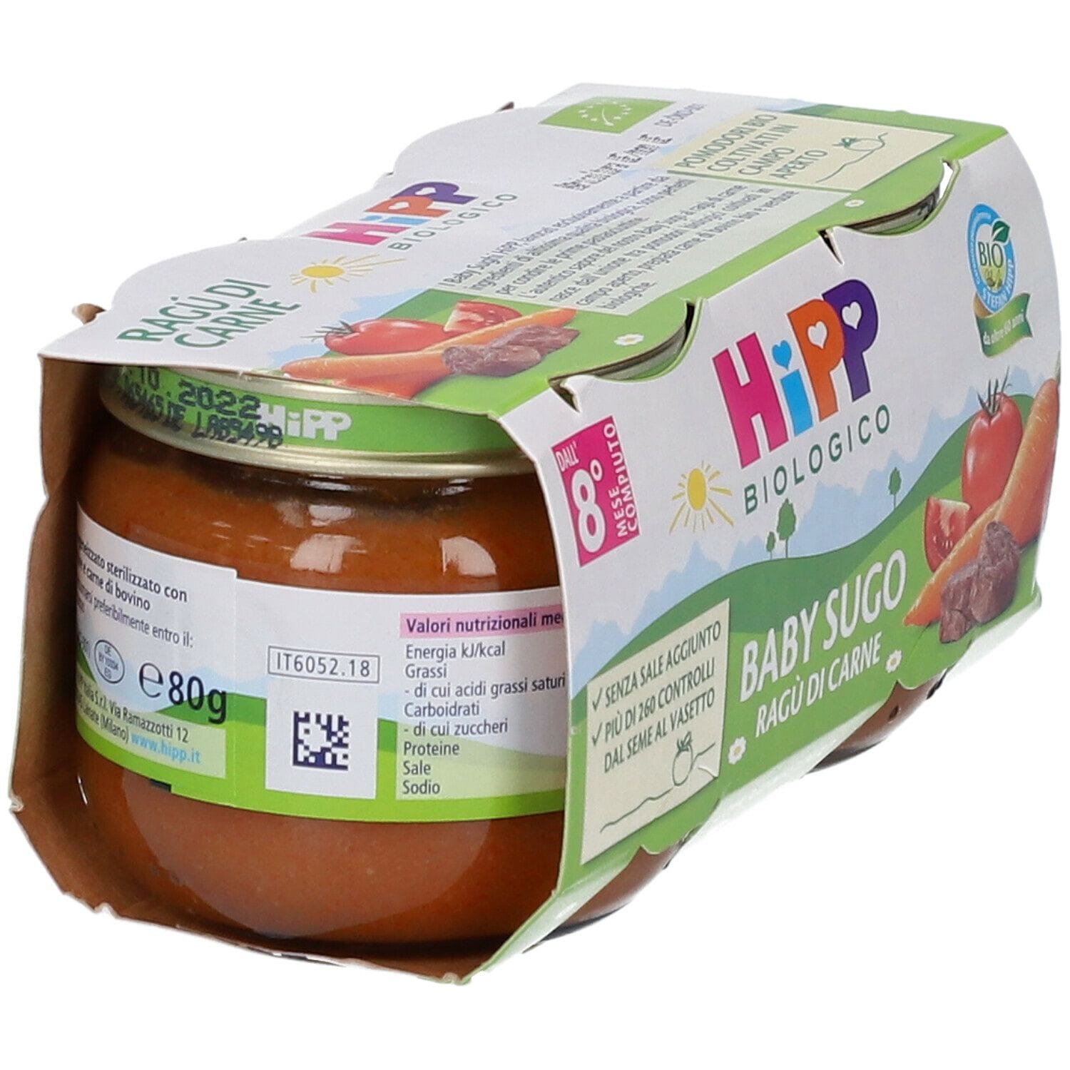 HIPP BIO HIPP BIO OMOGENEIZZATO SUGO RAGU' DI MANZO 2X80 G