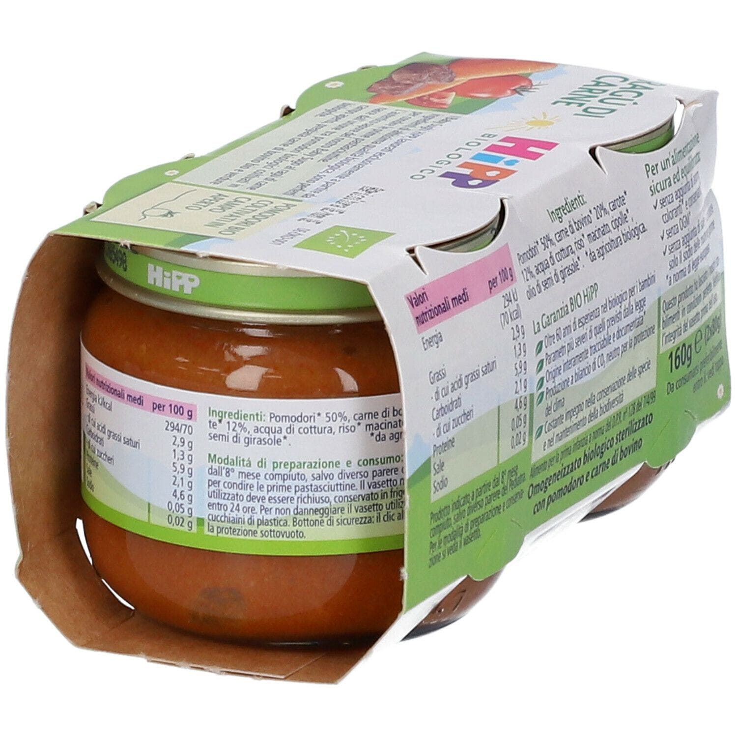 HIPP BIO HIPP BIO OMOGENEIZZATO SUGO RAGU' DI MANZO 2X80 G