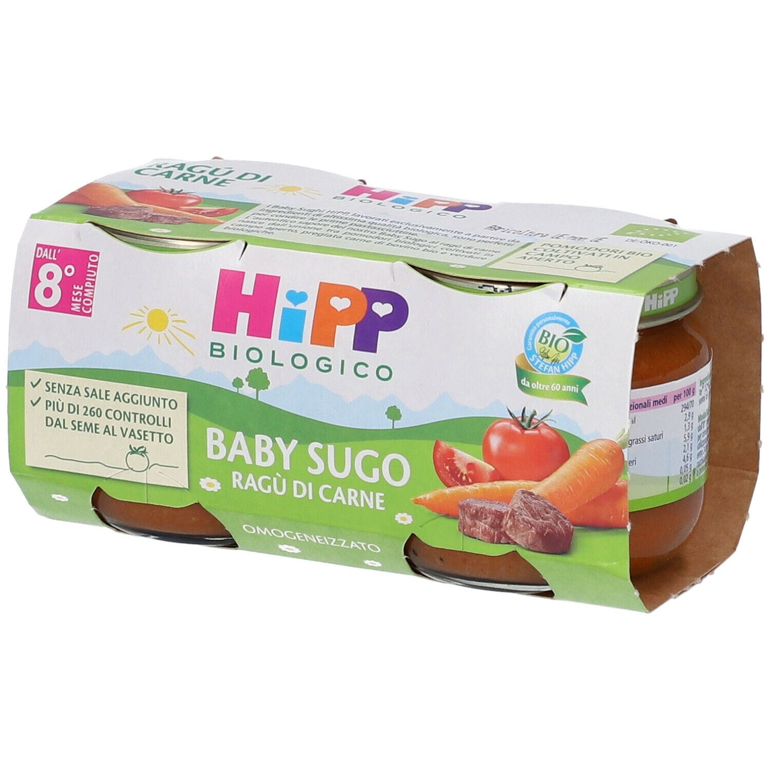 HIPP BIO HIPP BIO OMOGENEIZZATO SUGO RAGU' DI MANZO 2X80 G