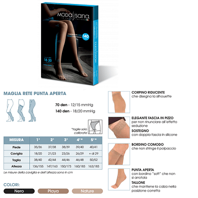 MODASANA MICROFIBRA COPRENTE COLLANT 140 NERO TAGLIA 4 1 PAIO