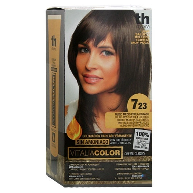 Th Pharma Vitalia Color Coloracion Capilar Sin Amoniaco 7.23 Rubio Medio Perla Dorado