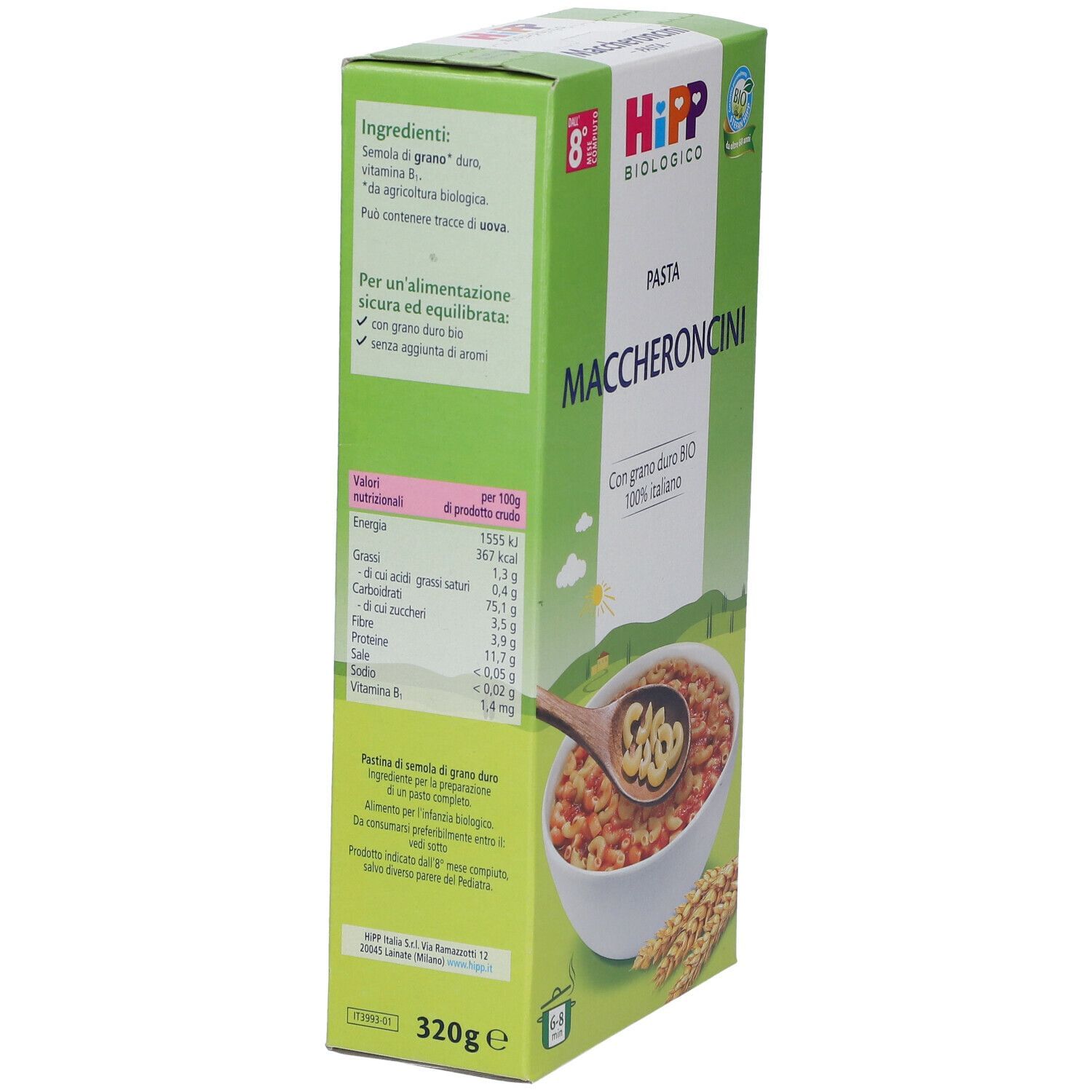 HIPP BIO PASTINA MACCHERONCINI 320 G