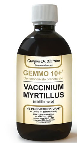 Gemmo 10+ Mirtillo Nero Liquido Analcolico 500 Ml