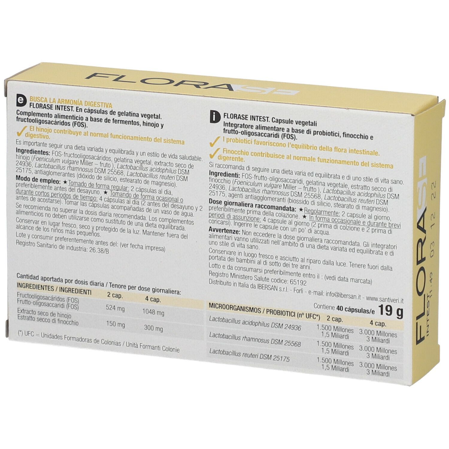 FLORASE INTEST 40 CAPSULE BLISTER 18 G