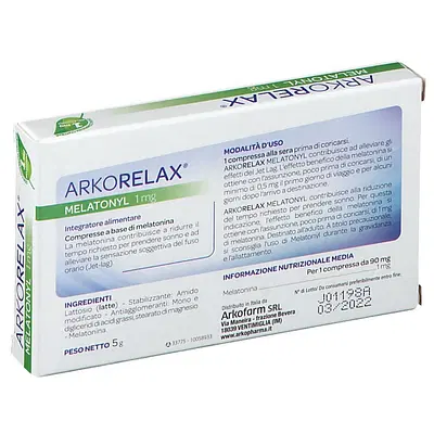 ARKORELAX MELATONYL 1MG 60 COMPRESSE ARKORELAX MELATONYL 1MG 60 COMPRESSE