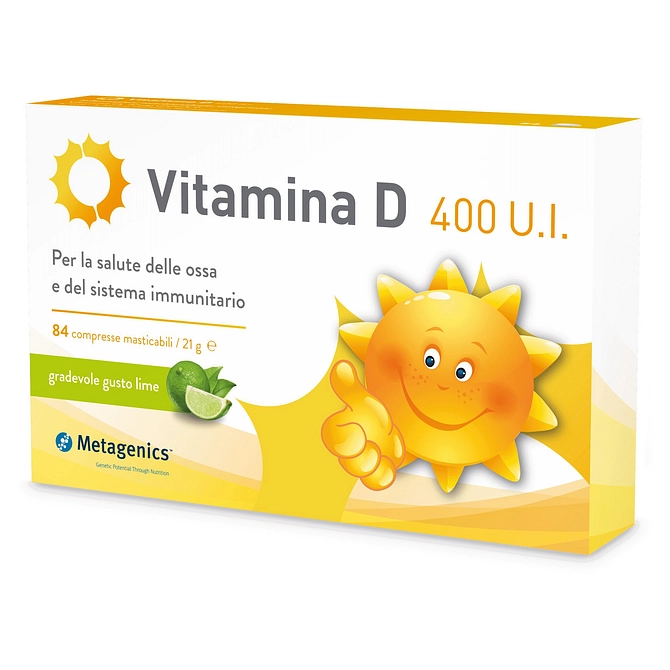 Vitamina D 400 Ui 84 Compresse Masticabili Gusto Lime