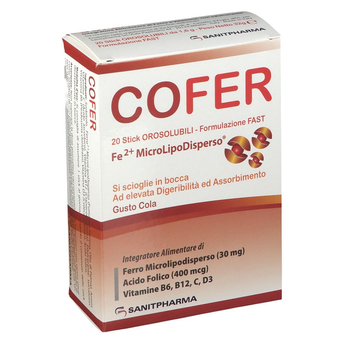 Cofer 20 Stick Orosolubili Gusto Cola