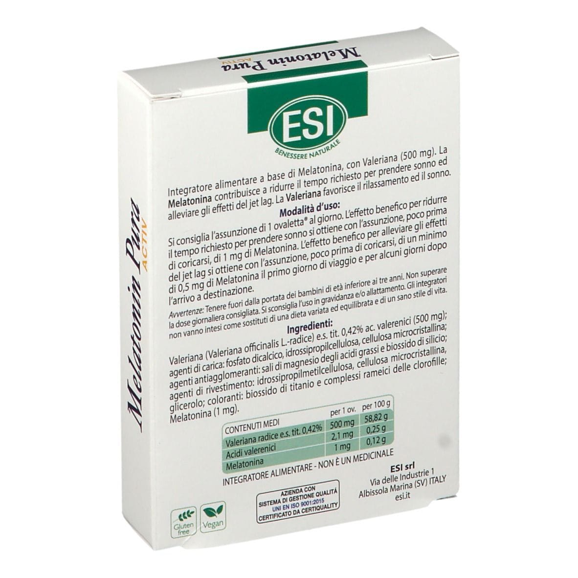 ESI MELATONIN PURA ACTIV 30 OVALETTE SENZA GLUTINE