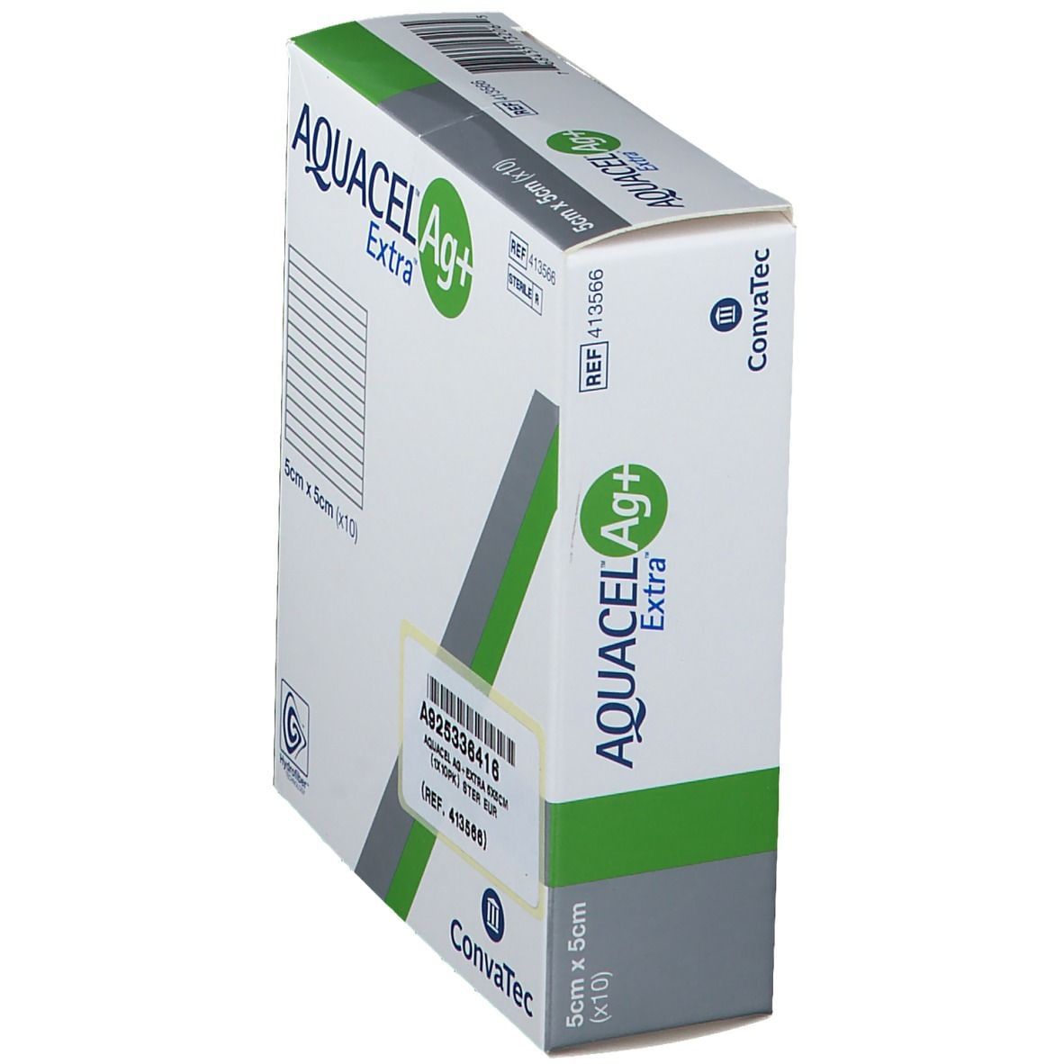 MEDICAZIONE IN HYDROFIBER E IONI ARGENTO INTESSUTA IN LYOCELL AQUACEL AG + EXTRA 5X5CM 10 PEZZI