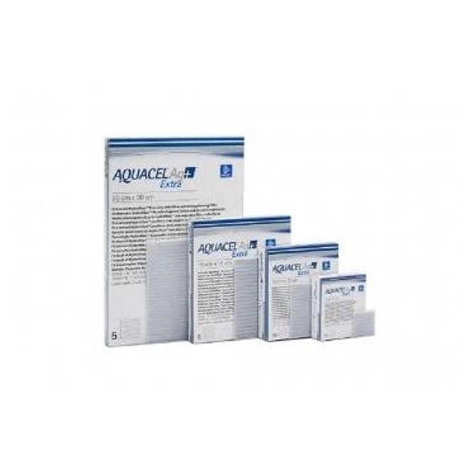 Medicazione In Hydrofiber E Ioni Argento Intessuta In Lyocell Aquacel Ag + Extra 15 X15 Cm 5 Pezzi