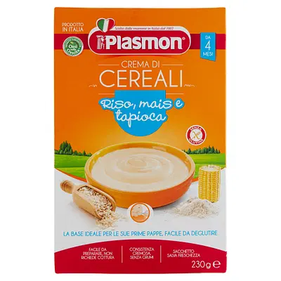 PLASMON CEREALI RISO MAIS TAPIOCA 230 G PLASMON CEREALI RISO MAIS TAPIOCA 230 G
