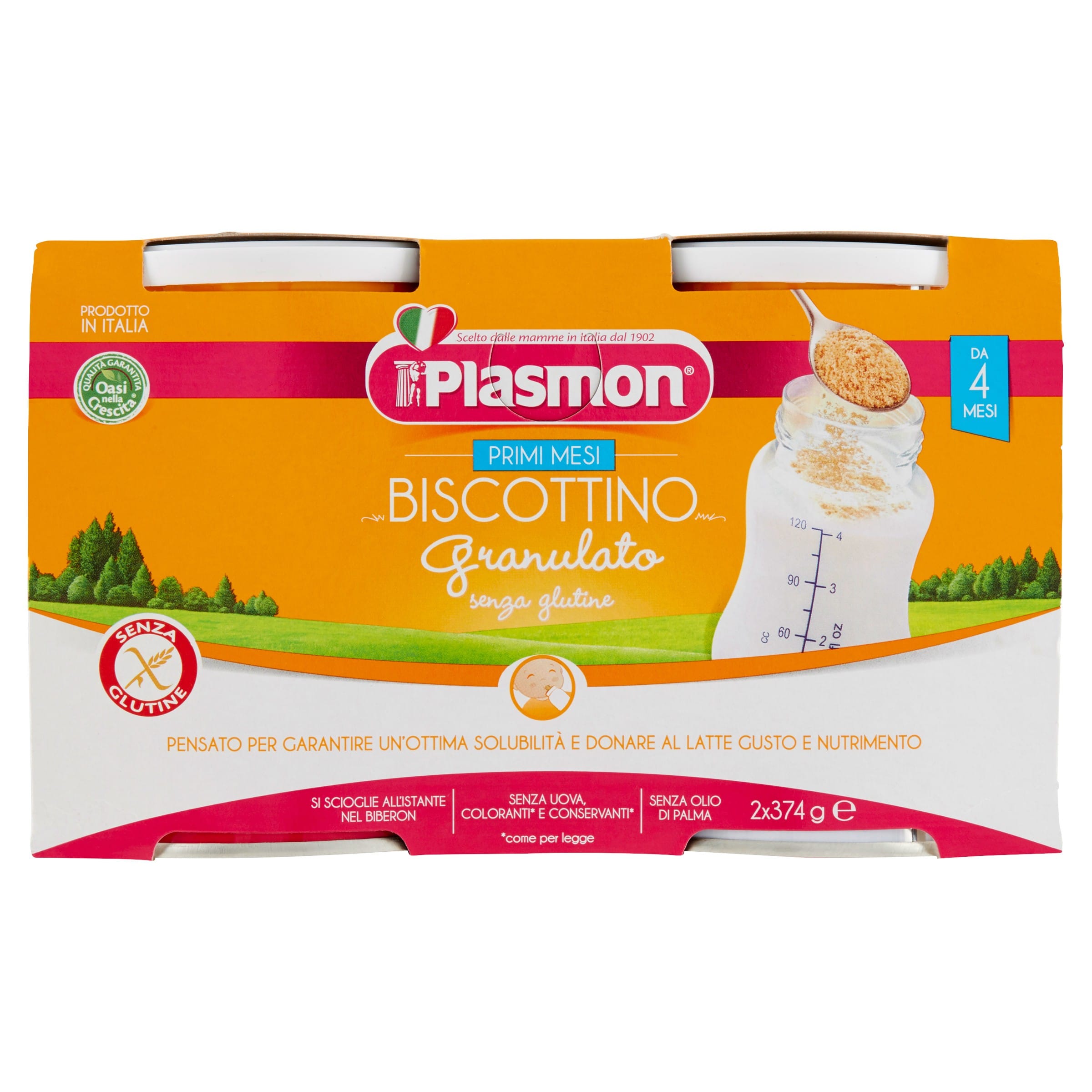 PLASMON BISCOTTINO GRANULATO 2 PEZZI DA 374 G