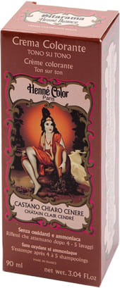 HENNE NUANCE CASTANO CHIARO CENERE CREMA HENNE COLOR CREMA COLORANTE PRONTA ALL'USO