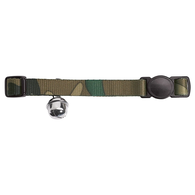Cat Collar Camouflage Nylon Green Safety Click