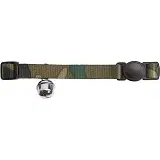 CAT COLLAR CAMOUFLAGE NYLON GREEN SAFETY CLICK