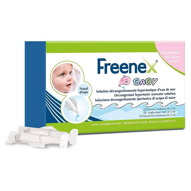 Freenex Ipertonico Baby Con Acqua Di Mare 20 Fiale Da 5 Ml