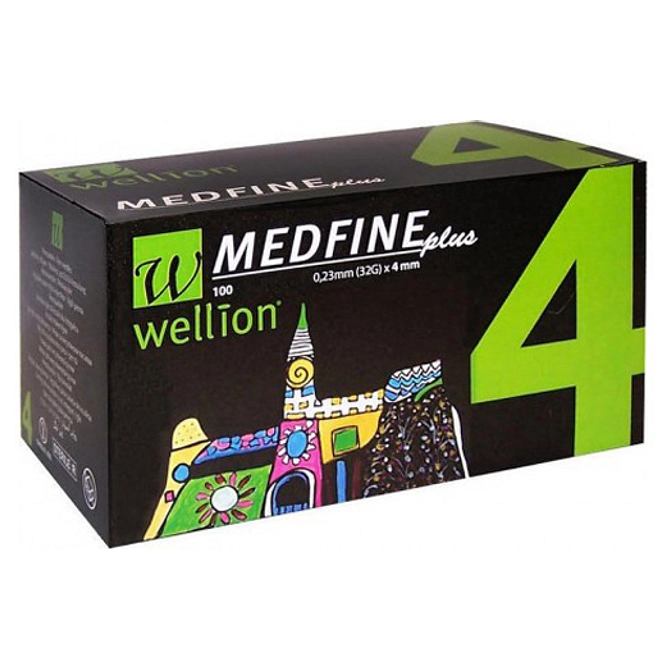 Ago Per Penna Da Insulina Wellion Medfine Plus 4 32 Gauge Lunghezza 4 Mm 100 Pezzi