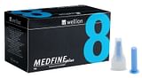 AGO PER PENNA DA INSULINA WELLION MEDFINE PLUS 8 31 GAUGE LUNGHEZZA 8 MM 100 PEZZI