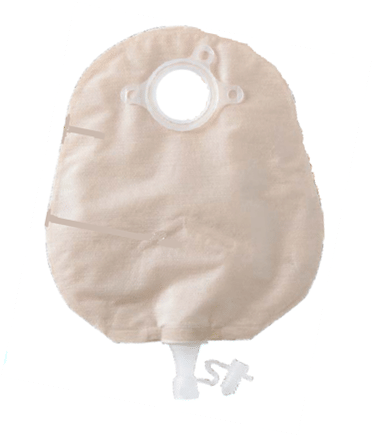 NATURA+ SACCA PER UROSTOMIA CON FLANGIA TUBICINO DI SCARICO SOFT TAP TRASPARENTE CON TELINO DI RIVESTIMENTO LATO CUTE TUBICINI DI RACCORDO MISURA 57MM 10 PEZZI