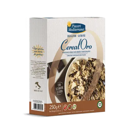 PIACERI MEDITERRANEI CEREALORO FIOCCHI RISO MAIS E CIOCCOLATO 250 G PIACERI MEDITERRANEI CEREALORO FIOCCHI RISO MAIS E CIOCCOLATO 250 G
