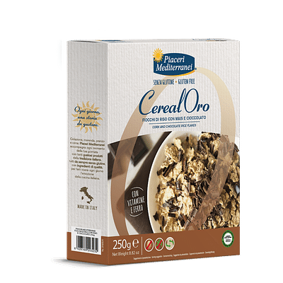 PIACERI MEDITERRANEI CEREALORO FIOCCHI RISO MAIS E CIOCCOLATO 250 G