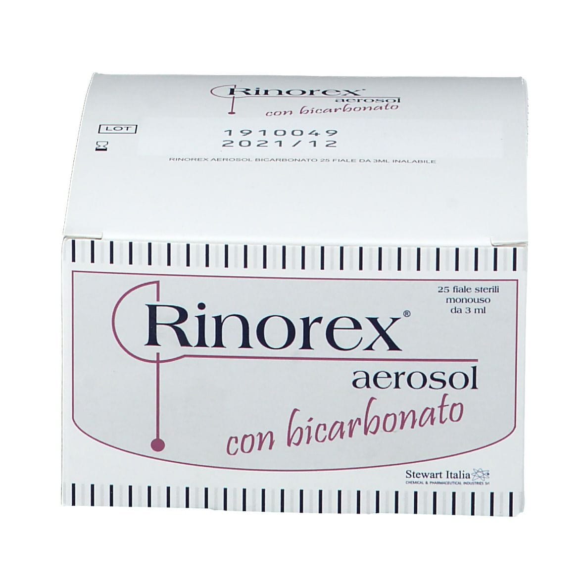 RINOREX AEROSOL CON BICARBONATO 25 FIALE STERILI MONOUSO 3 ML