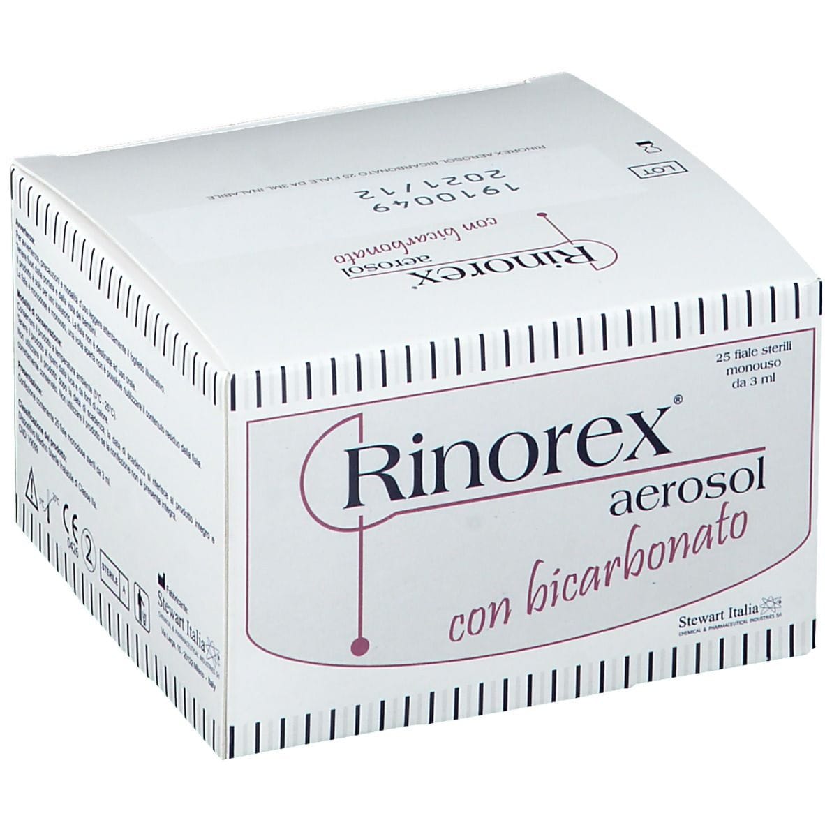 RINOREX AEROSOL CON BICARBONATO 25 FIALE STERILI MONOUSO 3 ML