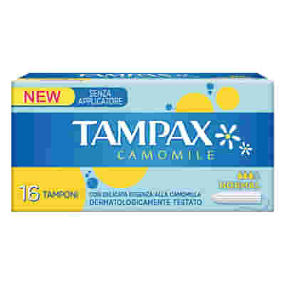 TAMPAX CAMOMILE SENZA APPLICATORE NORMAL SCATOLA 16 PEZZI