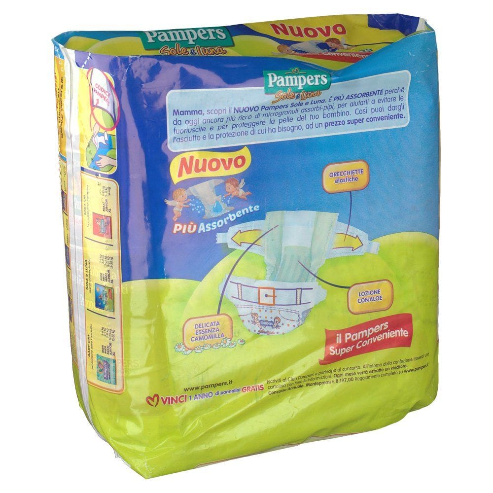 PANNOLINO PER BAMBINO PAMPERS SOLE & LUNA MIDI 20 PEZZI