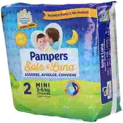 PANNOLINO PER BAMBINO PAMPERS SOLE & LUNA FLASH MINI 21 PEZZI