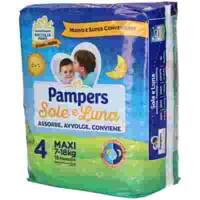 PANNOLINO PER BAMBINO PAMPERS SOLE & LUNA MAXI 18 PEZZI