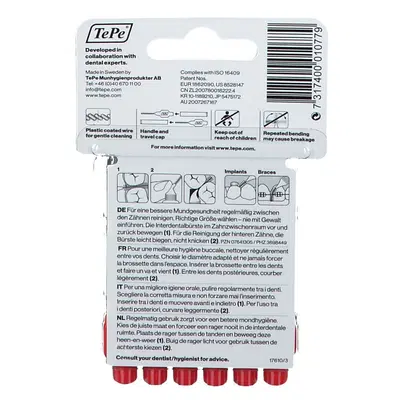 TEPE SCOVOLINO ROSSO 0,5MM 6 PEZZI TEPE SCOVOLINO ROSSO 0,5MM 6 PEZZI