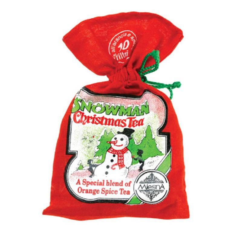 MLESNA SNOWMAN CHRISTMAS TEA TE' NERO DI CEYLON DI ALTA MONTAGNA 10 FILTRI 20 G