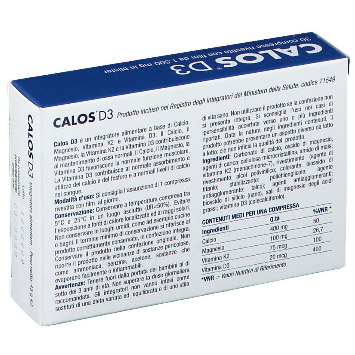 CALOS D3 30 COMPRESSE