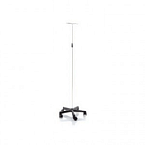 ASTA FLEBO IN ALLUMINIO ANODIZZATO BASE IN POLIPROPILENE SU RUOTE 2 GANCI ALTEZZA REGOLABILE 133-230 CM SKEMA