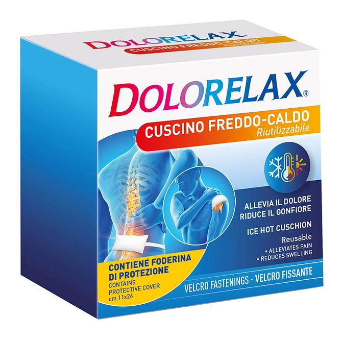 Dolorelax Ice Hot Cuscino Riutilizzabile Con Velcro Fissante 11 X26 Cm
