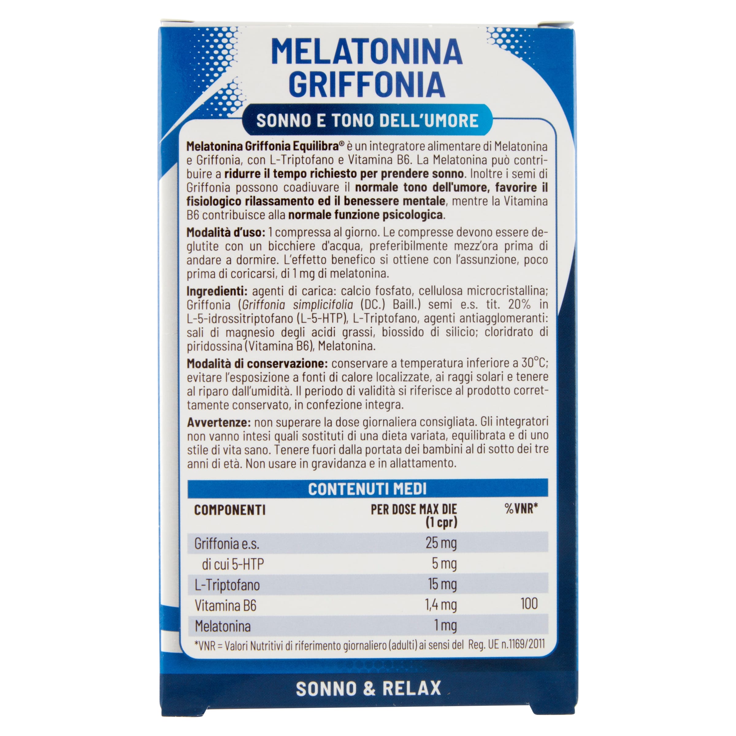 MELATONINA + GRIFFONIA 60 COMPRESSE