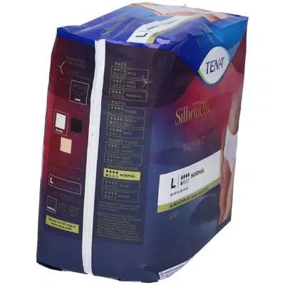 PANNOLONE A MUTANDINA ASSORBENTE TENA SILHOUETTE BLANC LARGE 10 PEZZI PANNOLONE A MUTANDINA ASSORBENTE TENA SILHOUETTE BLANC LARGE 10 PEZZI