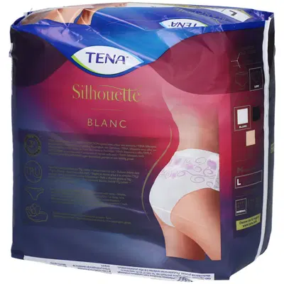 PANNOLONE A MUTANDINA ASSORBENTE TENA SILHOUETTE BLANC LARGE 10 PEZZI PANNOLONE A MUTANDINA ASSORBENTE TENA SILHOUETTE BLANC LARGE 10 PEZZI