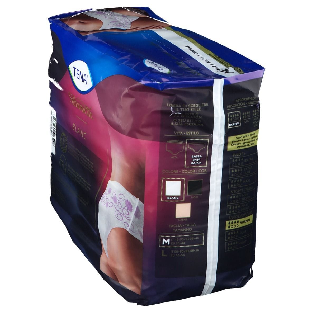 PANNOLONE A MUTANDINA ASSORBENTE TENA SILHOUETTE BLANC MEDIUM 12 PEZZI