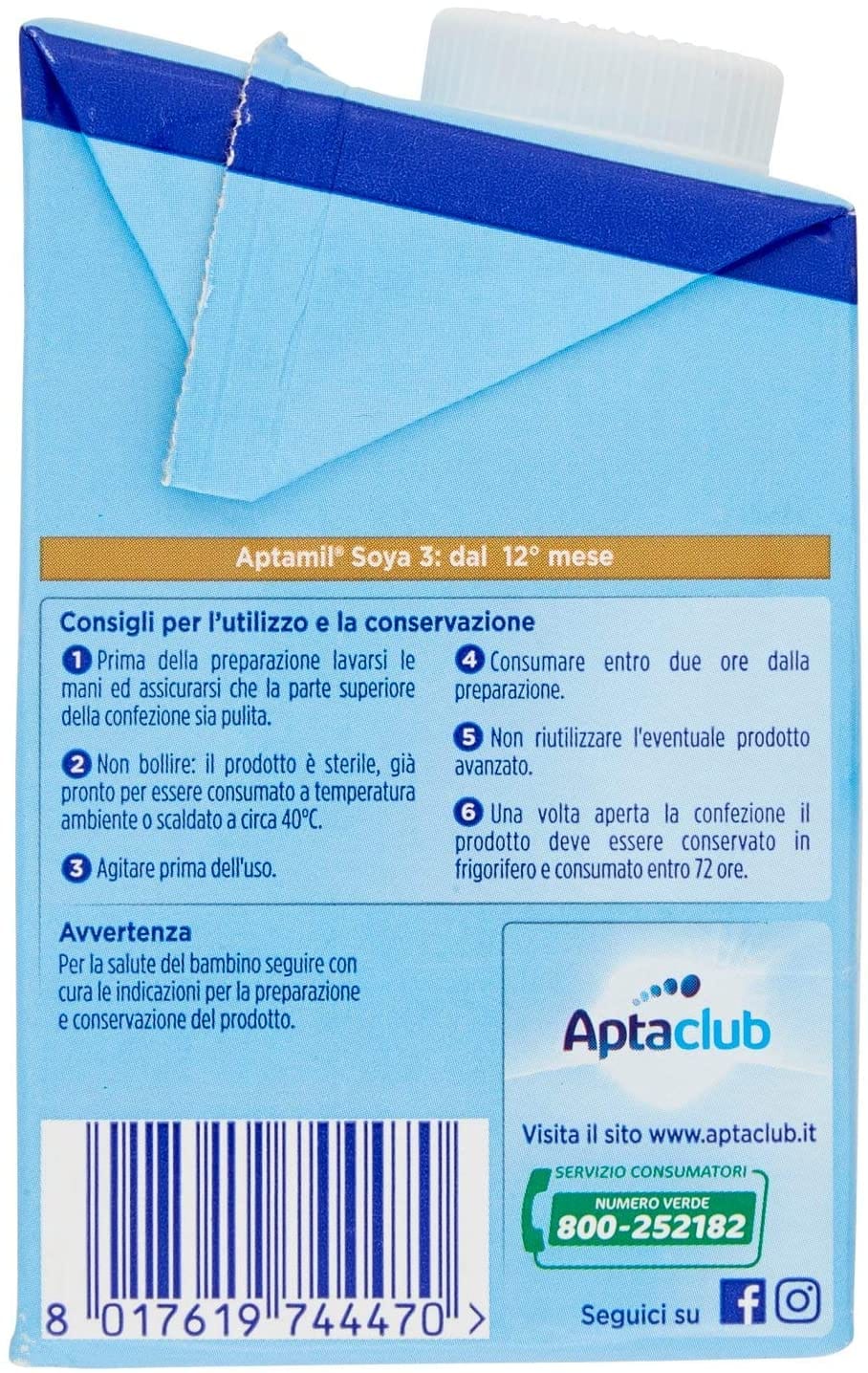 APTAMIL 3 SOYA CRESCITA 500 ML