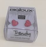 BJT2100 ORECCHINI CUORE ROSA STAINLESS STEEL