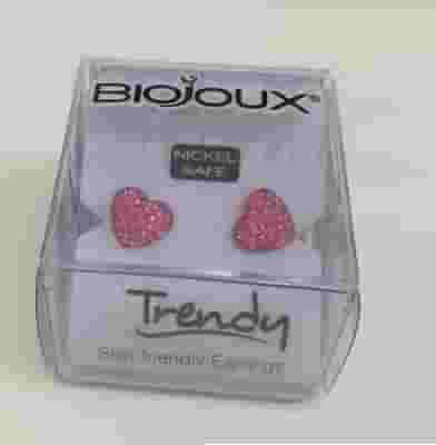 BJT2100 ORECCHINI CUORE ROSA STAINLESS STEEL