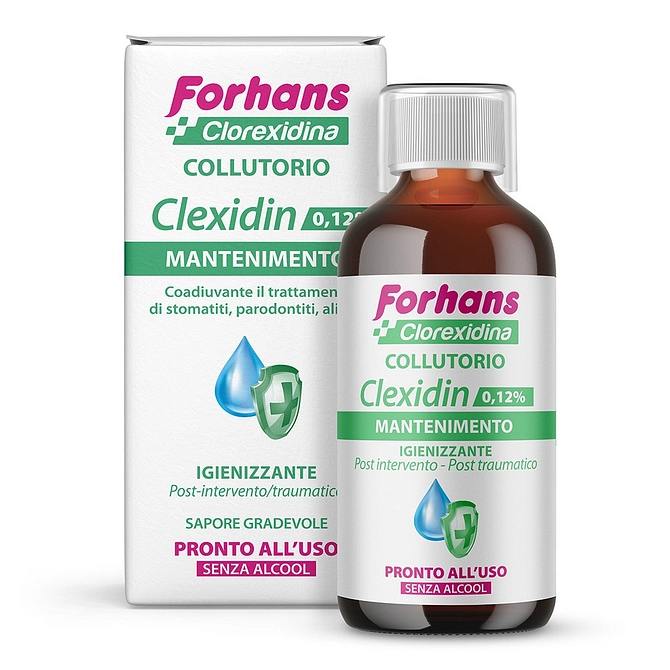 Forhans Collutorio Con Clorexidina 0,12 Clexidin Senza Alcool 200 Ml