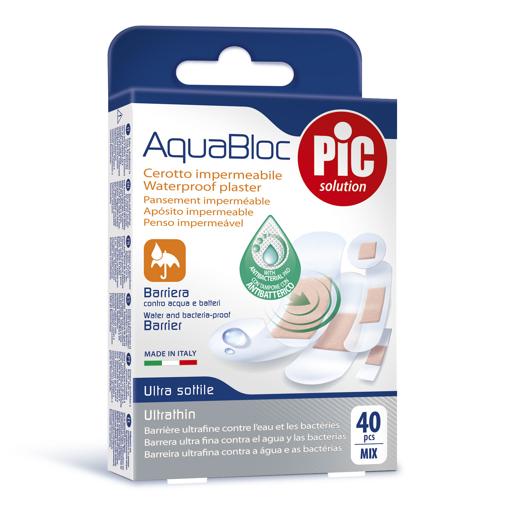 Cerotto Pic Aquabloc Mix Antibatterico 40 Pezzi