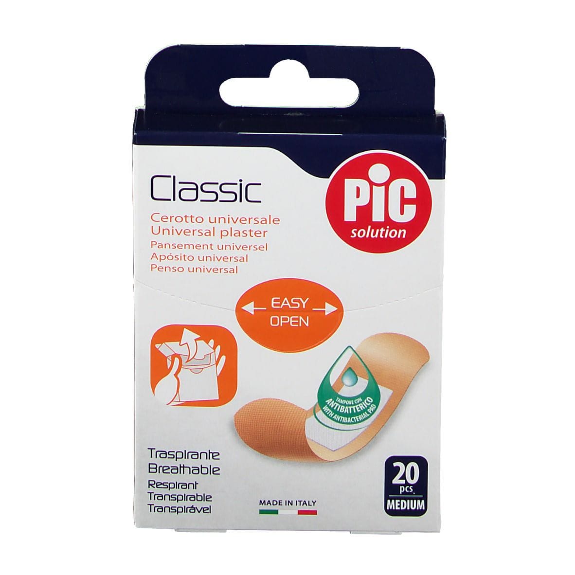 CEROTTO PIC CLASSIC 19X72 MM ANTIBATTERICO 20 PEZZI