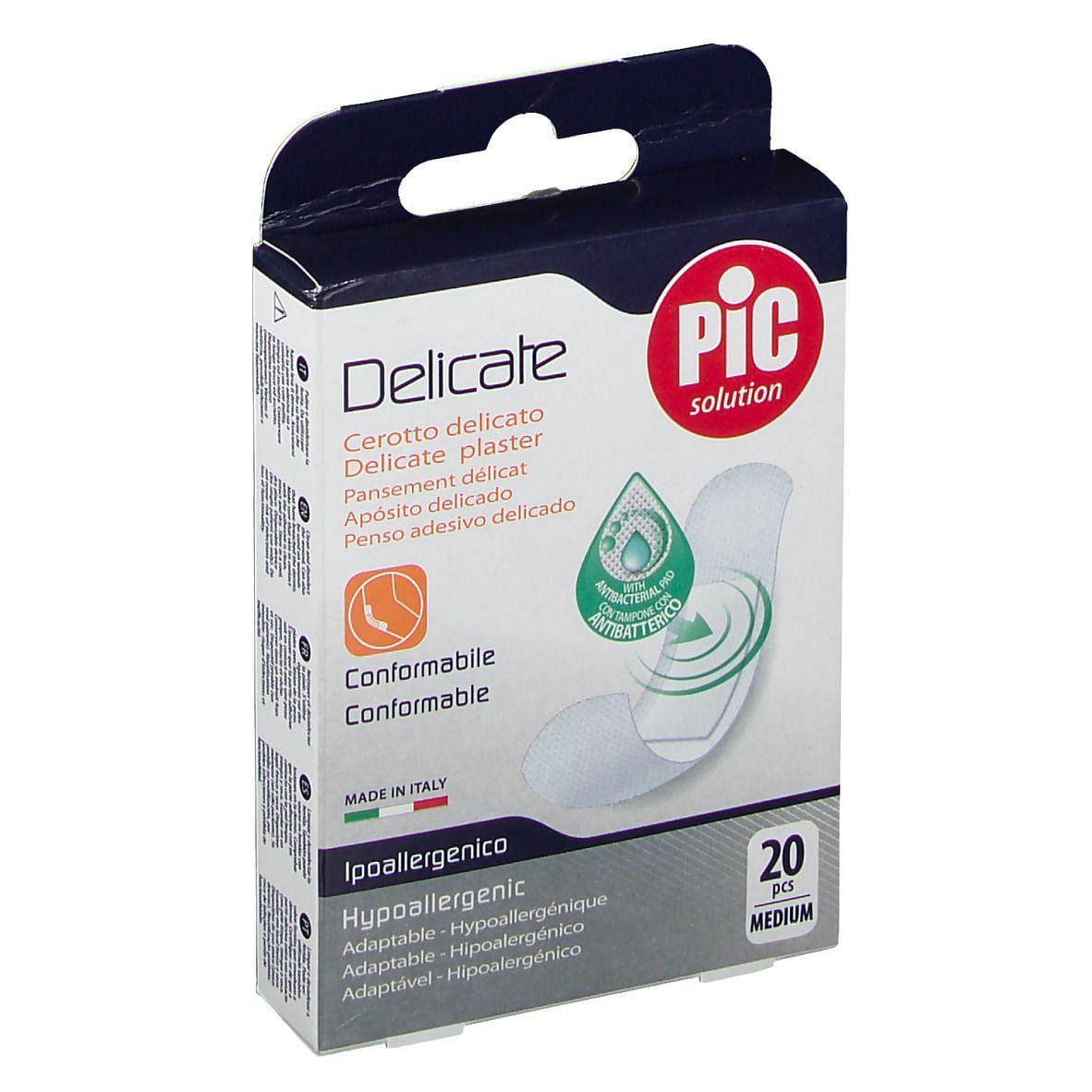 Cerotto Pic Delicate 19 X72 Mm Antibatterico 20 Pezzi