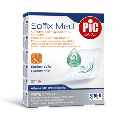 Cerotto Pic Soffix Med In Tnt Con Tampone Centrale Assorbente Sterile Monouso 10 X15 Cm Antibatterico 5 Pezzi